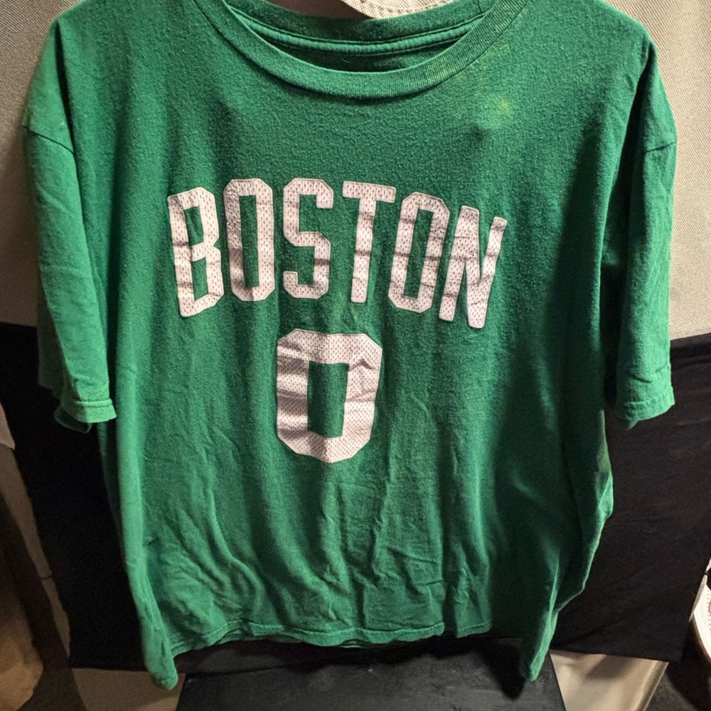 Adidas Boston Celtics Jason Tatum Retro Distressed Flawed  Mens Large Shirt